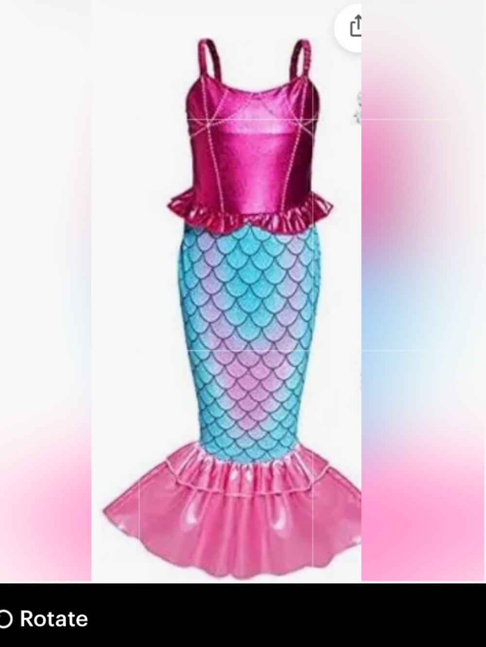 Girls Pink & Aqua Mermaid Costume Dress - Brand: